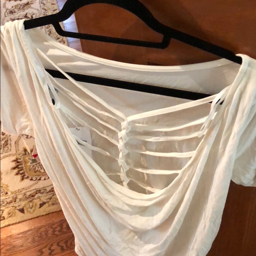 Open back white t shirt